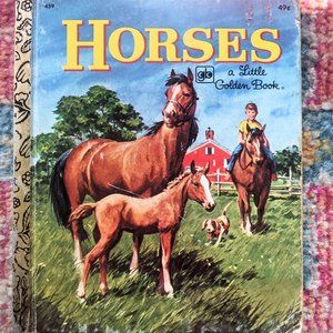 Horses Little Golden Books 1976 Vintage Children's Book Ninth Printing